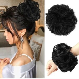 Brand New Black Messy Bun hair piece